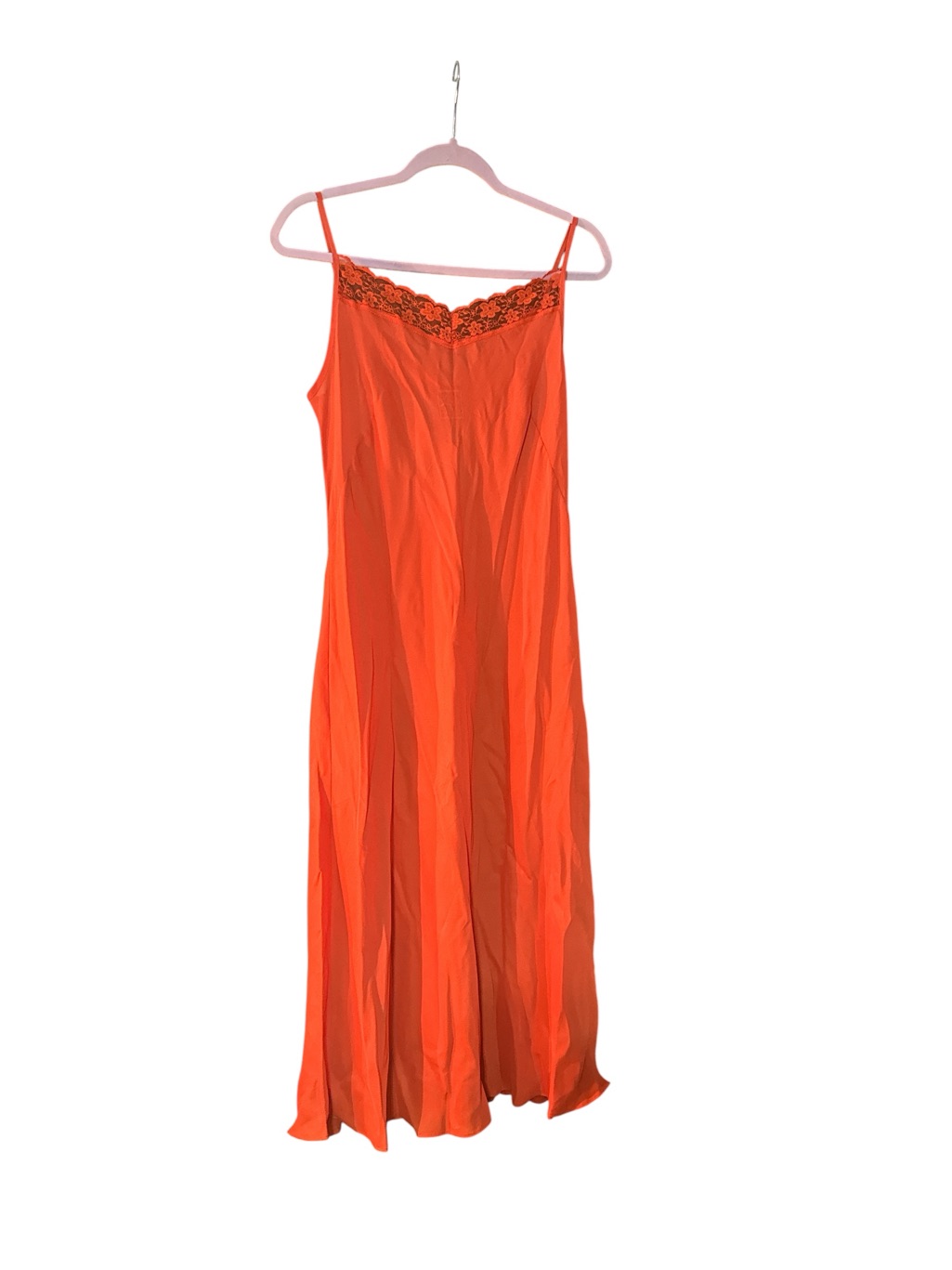 Vintage Lennie Lny Burnt Orange Sheer Polyester Dress Slip Size L Lingerie Dress